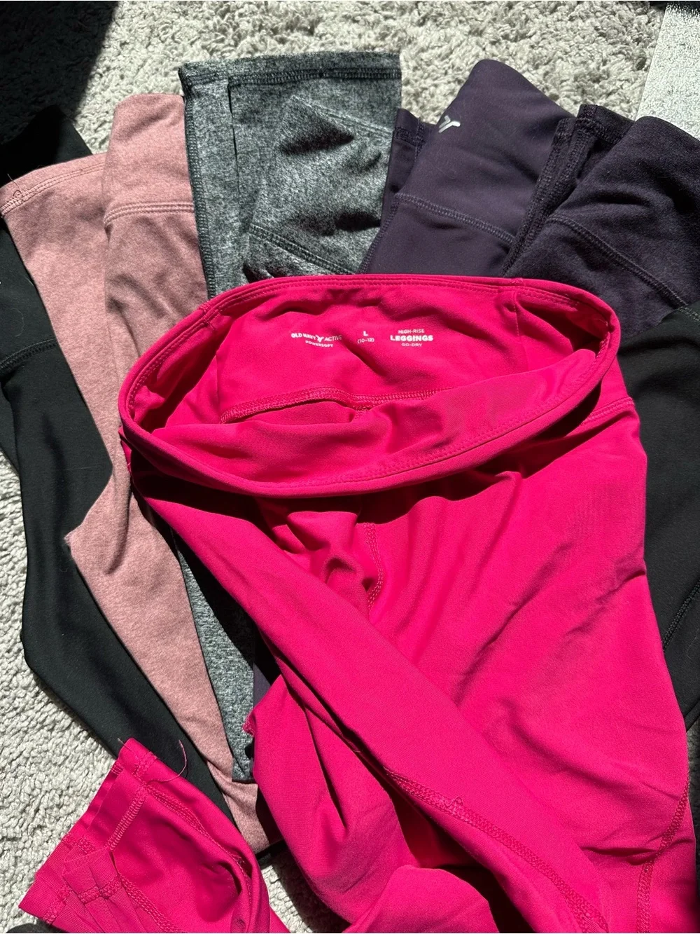 Old Navy Kids Leggings - Hot Pink with Black, Gray, Purple, Dusty Rose